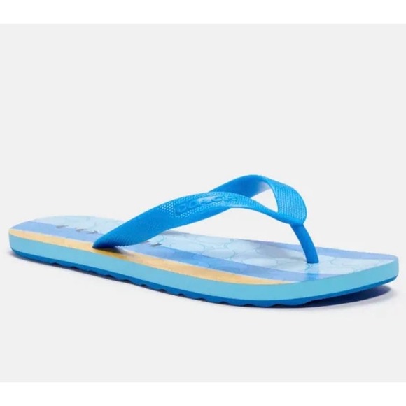 NWT Coach Zak Striped Flip Flops - Picture 3 of 12